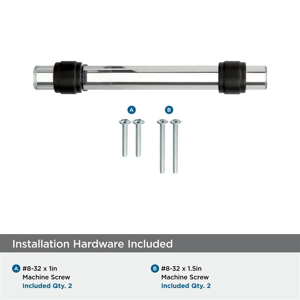 AMEROCK Glacio Glass Handle Cabinet Pull in Clear and Black Bronze (+5 Sizes)