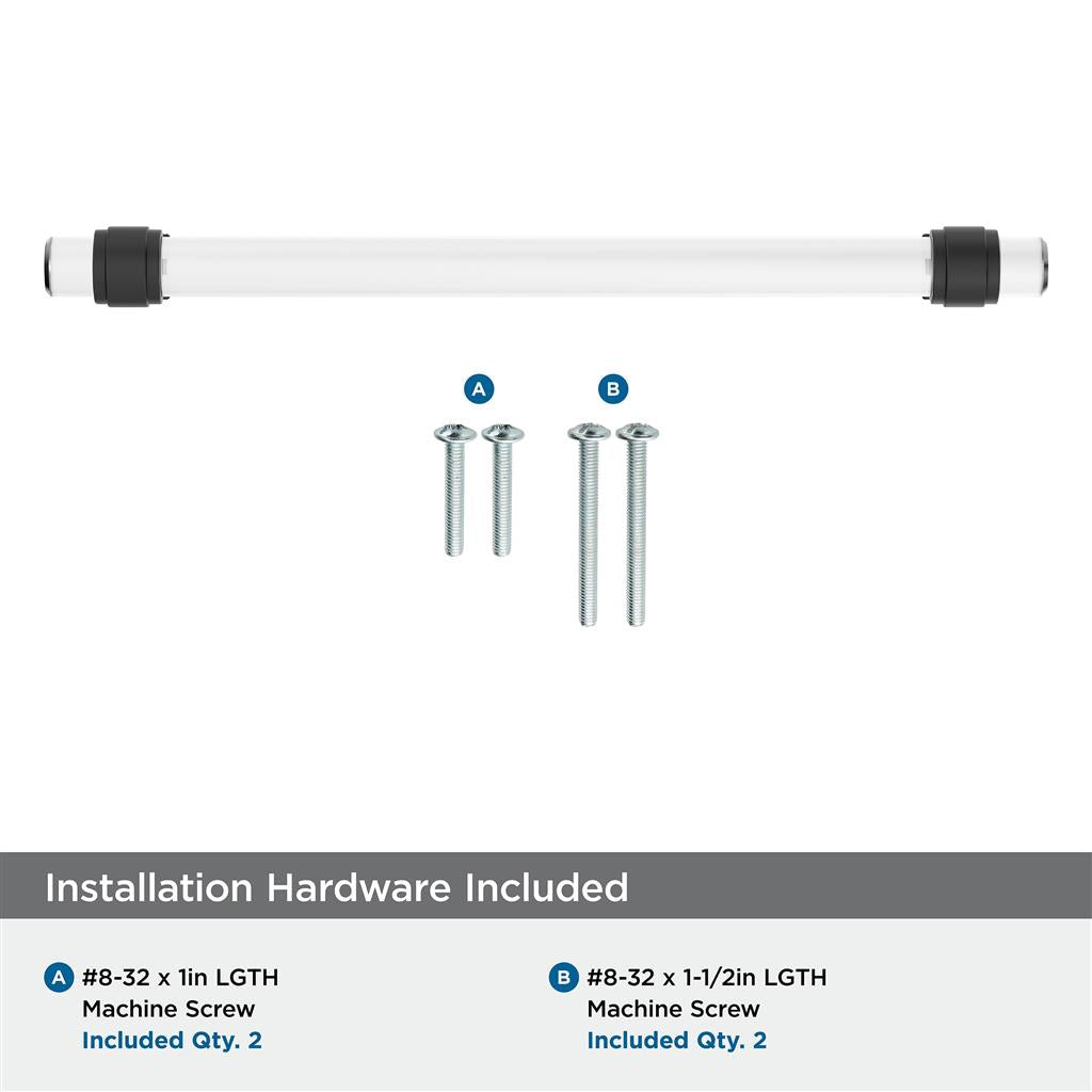 AMEROCK Glacio Glass Handle Cabinet Pull in Clear and Black Bronze (+5 Sizes)