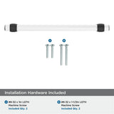 AMEROCK Glacio Glass Handle Cabinet Pull in Clear and Black Bronze (+5 Sizes)