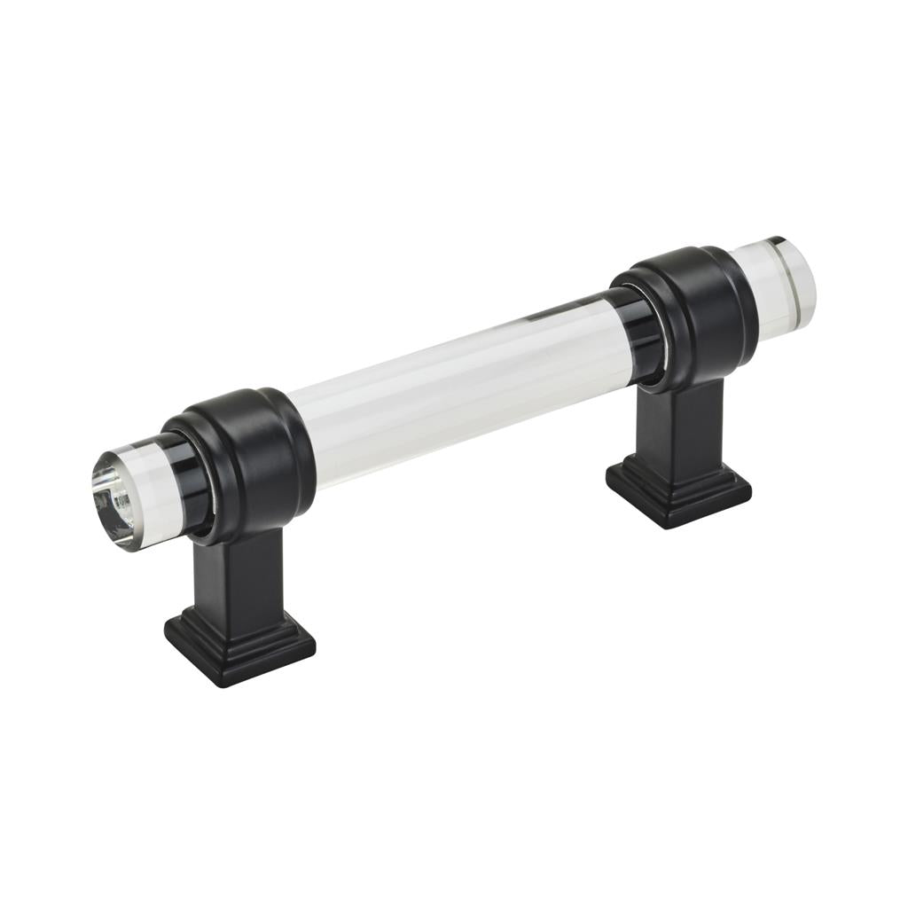 AMEROCK Glacio Glass Handle Cabinet Pull in Clear and Black Bronze (+5 Sizes)