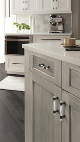 AMEROCK Glacio Glass Handle Cabinet Pull in Clear and Black Bronze (+5 Sizes)
