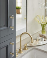 AMEROCK Glacio Glass Handle Cabinet Pull in Clear and Champagne Bronze (+5 Sizes)