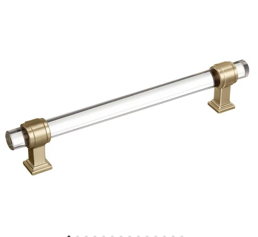 AMEROCK Glacio Glass Handle Cabinet Pull in Clear and Champagne Bronze (+5 Sizes)