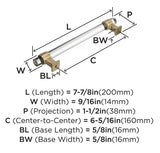 AMEROCK Glacio Glass Handle Cabinet Pull in Clear and Champagne Bronze (+5 Sizes)