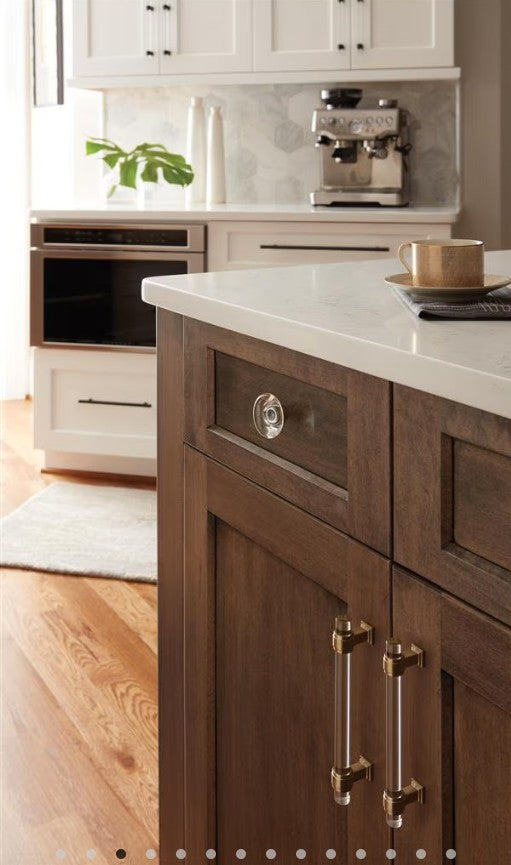 AMEROCK Glacio Glass Handle Cabinet Pull in Clear and Champagne Bronze (+5 Sizes)