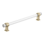 AMEROCK Glacio Glass Handle Cabinet Pull in Clear and Golden Champagne (+5 Sizes)