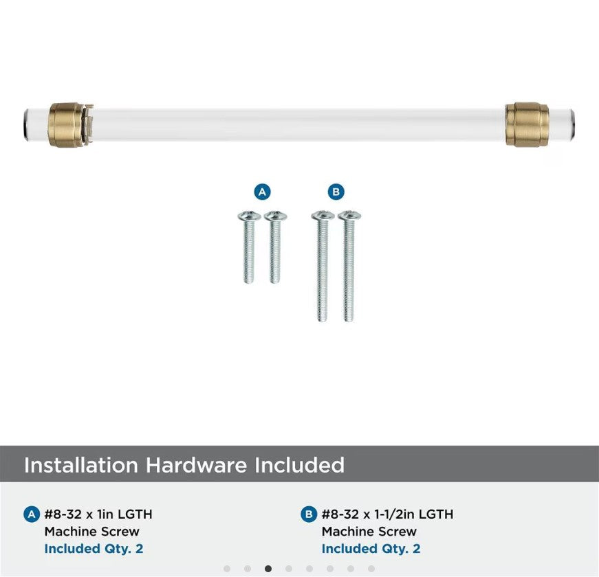 AMEROCK Glacio Glass Handle Cabinet Pull in Clear and Champagne Bronze (+5 Sizes)