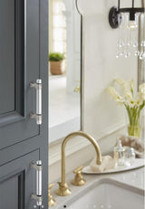 AMEROCK Glacio Glass Handle Cabinet Pull in Clear and Satin Nickel (+5 Sizes)
