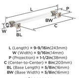 AMEROCK Glacio Glass Handle Cabinet Pull in Clear and Satin Nickel (+5 Sizes)