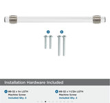 AMEROCK Glacio Glass Handle Cabinet Pull in Clear and Satin Nickel (+5 Sizes)