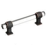 AMEROCK Glacio Glass Handle Cabinet Pull in Clear and Oil Rubbed Bronze (+5 Sizes)