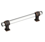 AMEROCK Glacio Glass Handle Cabinet Pull in Clear and Oil Rubbed Bronze (+5 Sizes)