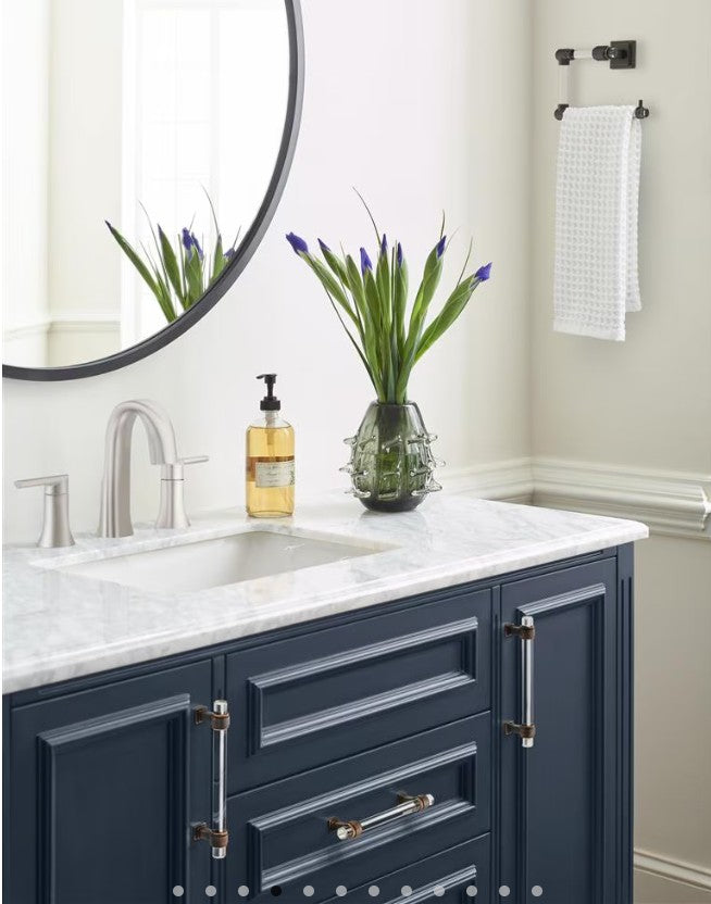 AMEROCK Glacio Glass Handle Cabinet Pull in Clear and Oil Rubbed Bronze (+5 Sizes)