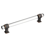 AMEROCK Glacio Glass Handle Cabinet Pull in Clear and Oil Rubbed Bronze (+5 Sizes)