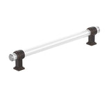 AMEROCK Glacio Glass Handle Cabinet Pull in Clear and Oil Rubbed Bronze (+5 Sizes)