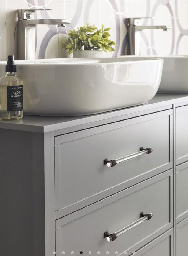 AMEROCK Glacio Glass Handle Cabinet Pull in Clear and Oil Rubbed Bronze (+5 Sizes)