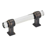 AMEROCK Glacio Glass Handle Cabinet Pull in Clear and Oil Rubbed Bronze (+5 Sizes)