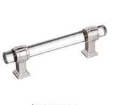 AMEROCK Glacio Glass Handle Cabinet Pull in Clear and Polished Nickel (+5 Sizes)