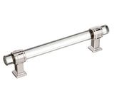 AMEROCK Glacio Glass Handle Cabinet Pull in Clear and Polished Nickel (+5 Sizes)