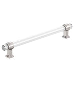 AMEROCK Glacio Glass Handle Cabinet Pull in Clear and Polished Nickel (+5 Sizes)