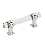 AMEROCK Glacio Glass Handle Cabinet Pull in Clear and Polished Nickel (+5 Sizes)