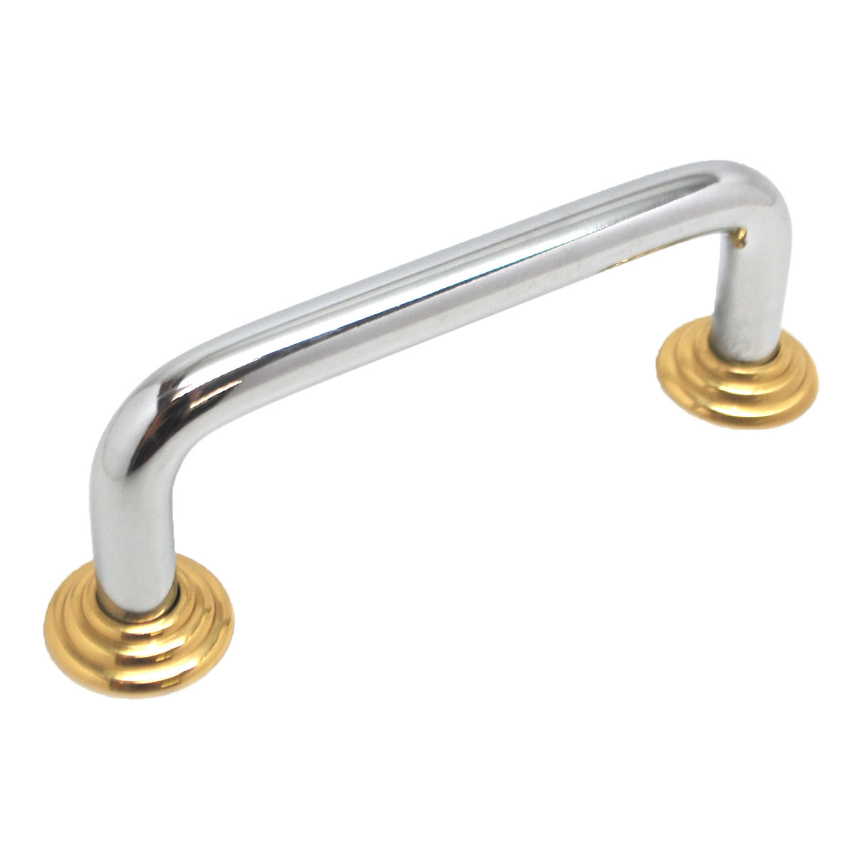 BERENSON Cabinet Wire Pull with Ridge Bases in Brass & Chrome (+3 Sizes)