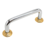 BERENSON Cabinet Wire Pull with Ridge Bases in Brass & Chrome (+3 Sizes)