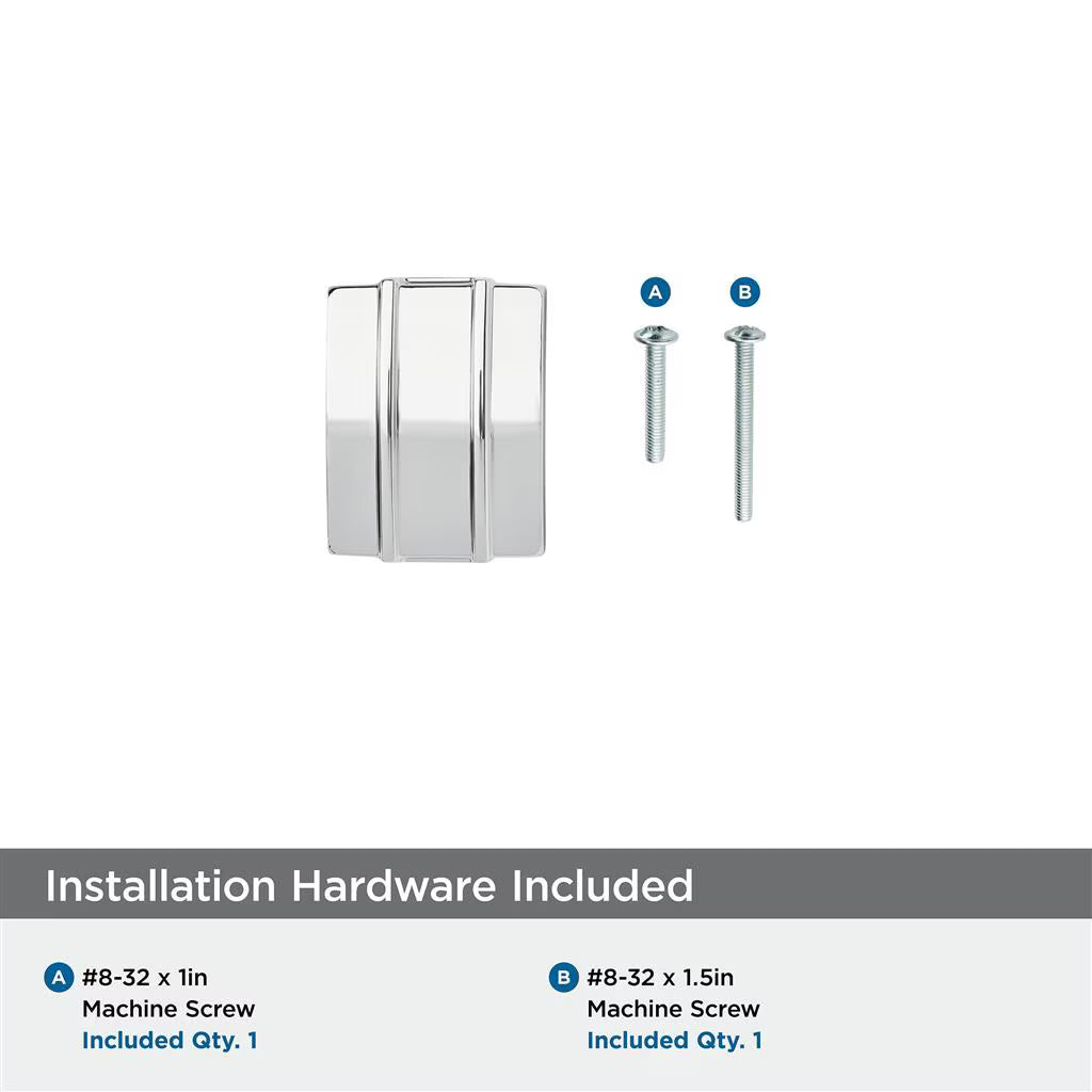 AMEROCK Davenport Rectangle Cabinet Knob in Polished Chrome (+2 Sizes)