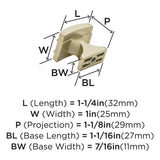 AMEROCK Davenport Rectangle Cabinet Knob in Golden Champagne (+2 Sizes)