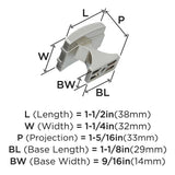 AMEROCK Davenport Rectangle Cabinet Knob in Satin Nickel (+2 Sizes)