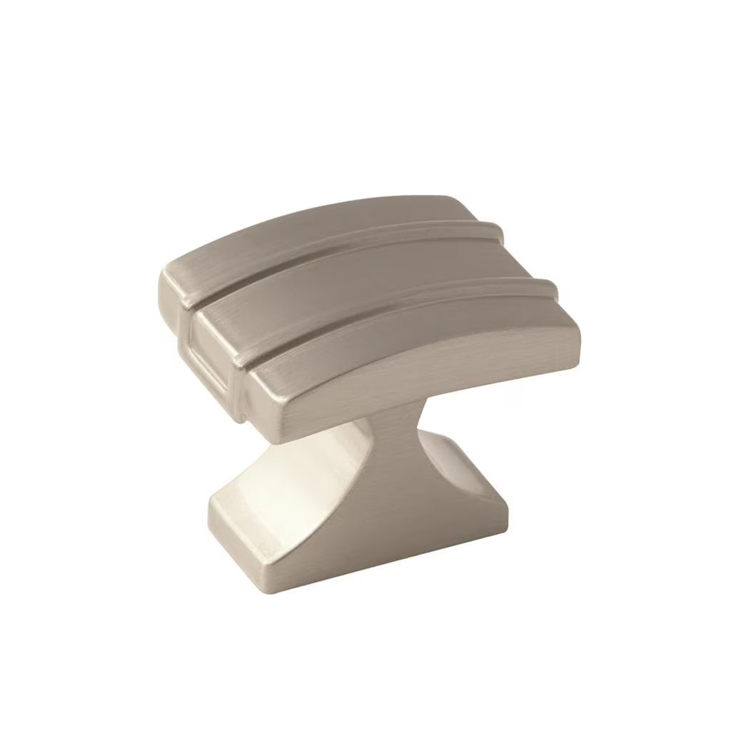 AMEROCK Davenport Rectangle Cabinet Knob in Satin Nickel (+2 Sizes)