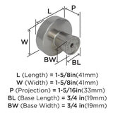 AMEROCK Blackrock Round Cabinet Knob in Polished Nickel (+2 Sizes)