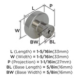 AMEROCK Blackrock Round Cabinet Knob in Polished Nickel (+2 Sizes)