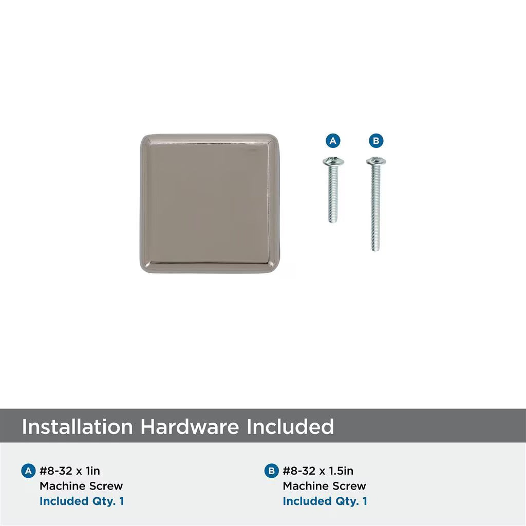 AMEROCK Blackrock Square Cabinet Knob in Polished Nickel (+2 Sizes)