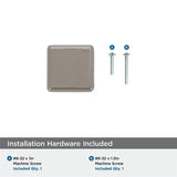 AMEROCK Blackrock Square Cabinet Knob in Polished Nickel (+2 Sizes)