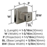 AMEROCK Blackrock Square Cabinet Knob in Polished Nickel (+2 Sizes)