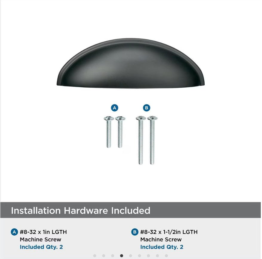 AMEROCK Ravino 3" Centers Cup Pull in Flat Black