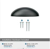 AMEROCK Ravino 3" Centers Cup Pull in Flat Black