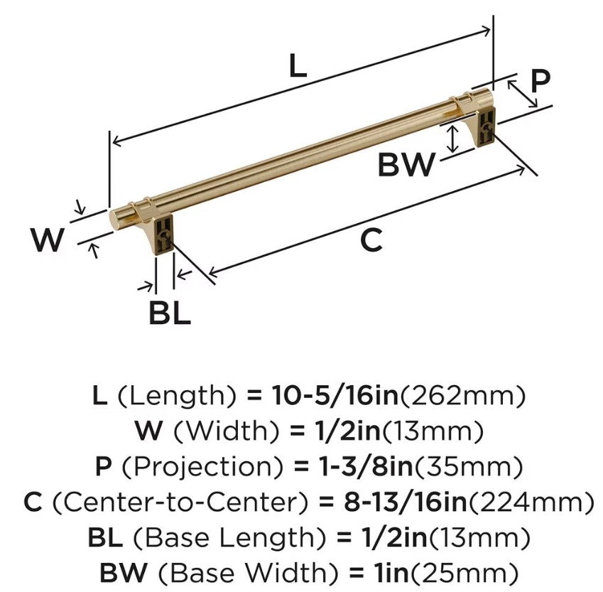 AMEROCK Davenport Handle Pull in Golden Champagne (+8 Sizes)