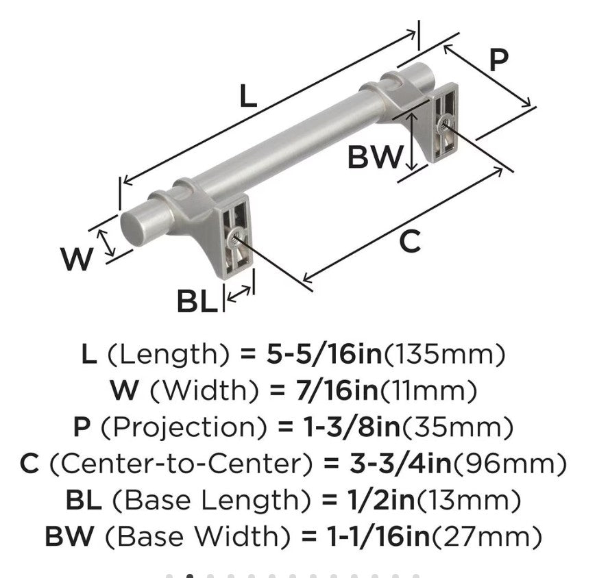 AMEROCK Davenport Handle Pull in Satin Nickel (+8 Sizes)