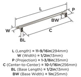 AMEROCK Davenport Handle Pull in Satin Nickel (+8 Sizes)