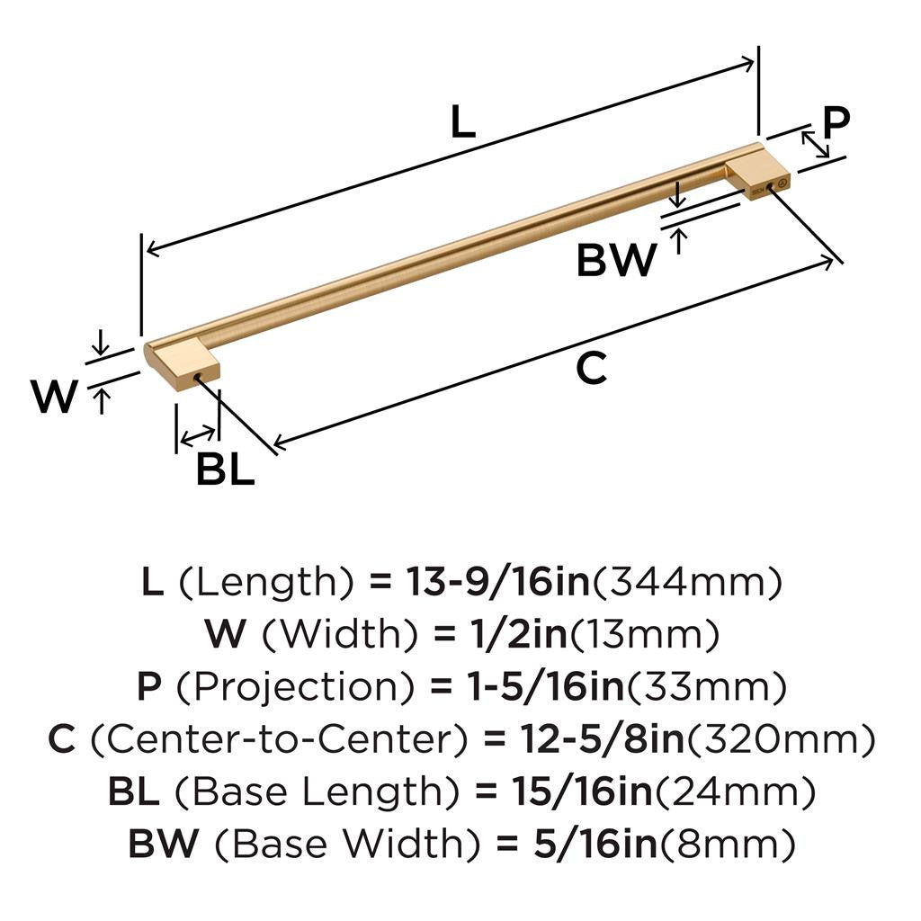 AMEROCK Versa Handle Cabinet Pull in Champagne Bronze 320mm BP55534CZ Specs
