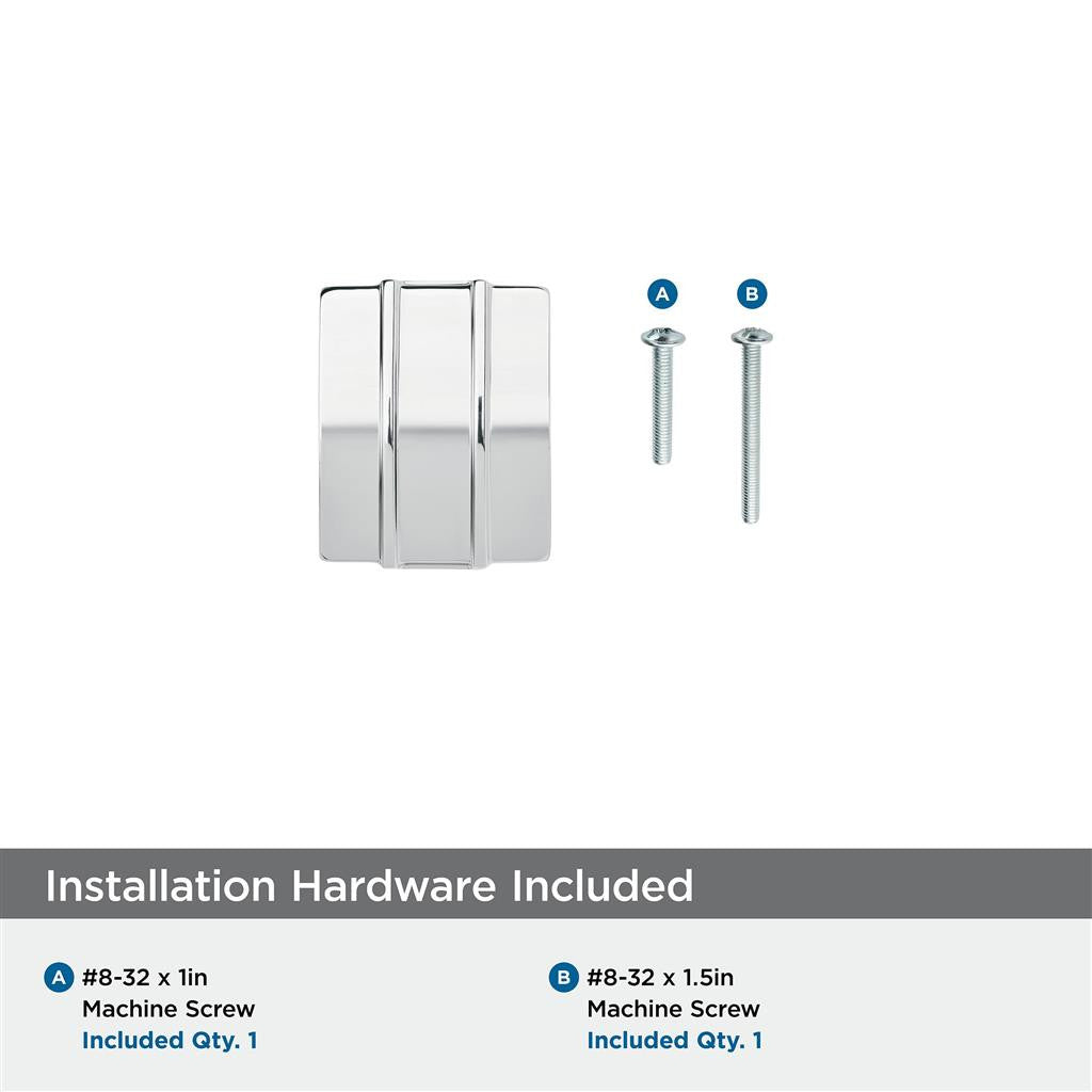 Polished Chrome 1-1/4" Length Cabinet Knob from Amerock's Davenport Collection BP3660126 Hardware