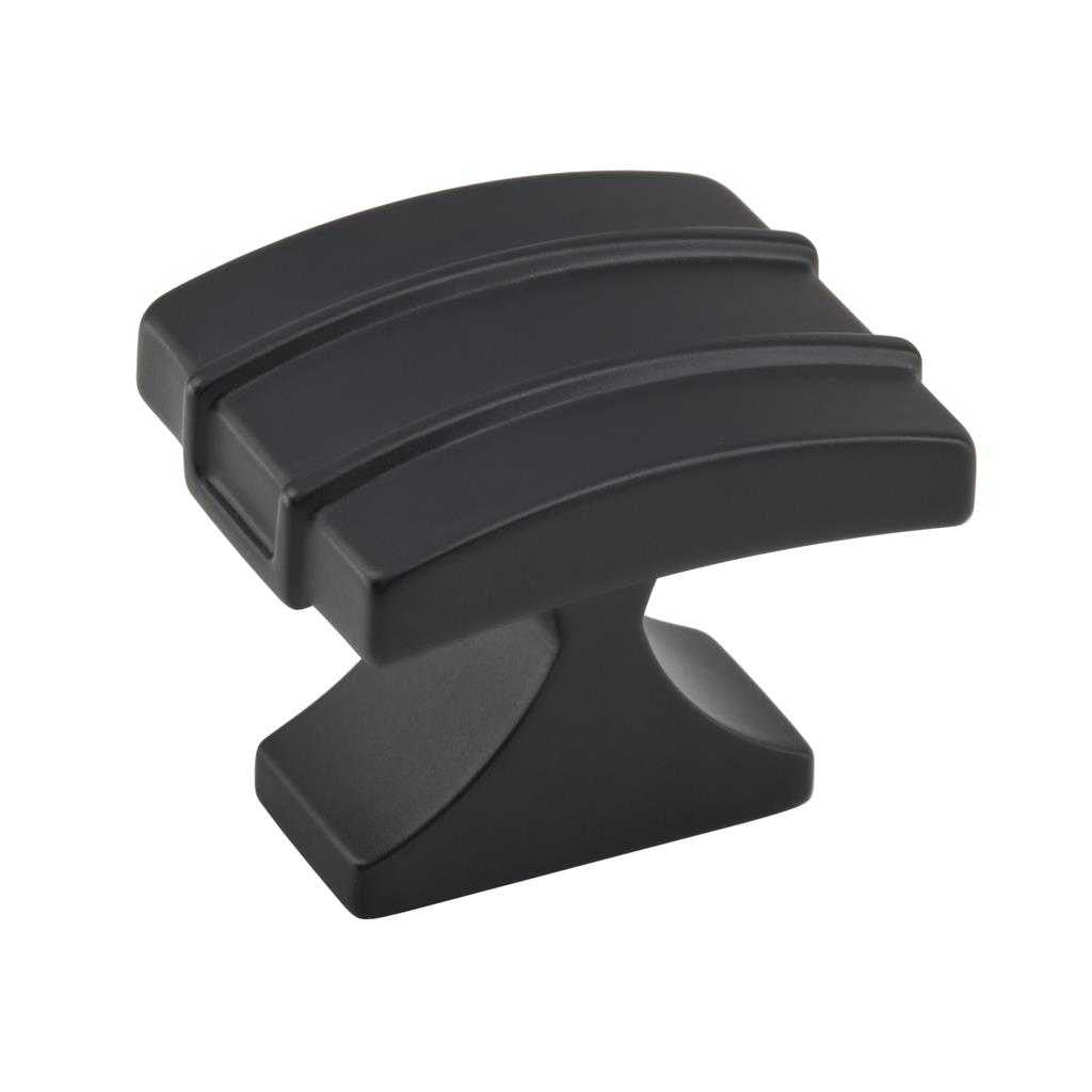 Main View of Matte Black 1-1/2" Length Cabinet Knob from Amerock's Davenport Collection BP36602MB