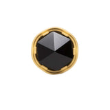 BELWITH KEELER Chrysalis 1-3/16" Diameter Black Glass Cabinet Knob in Brushed Golden Brass B076304GB-BGB Front View