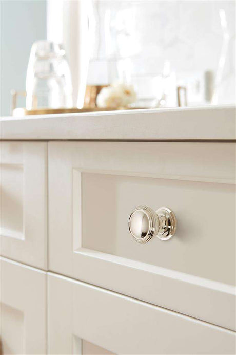 AMEROCK Revitalize 1-1/4" Diameter Cabinet Knob in Polished Nickel BP55342PN on Off White