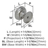 AMEROCK Revitalize 1-1/4" Diameter Cabinet Knob in Polished Nickel BP55342PN Specs