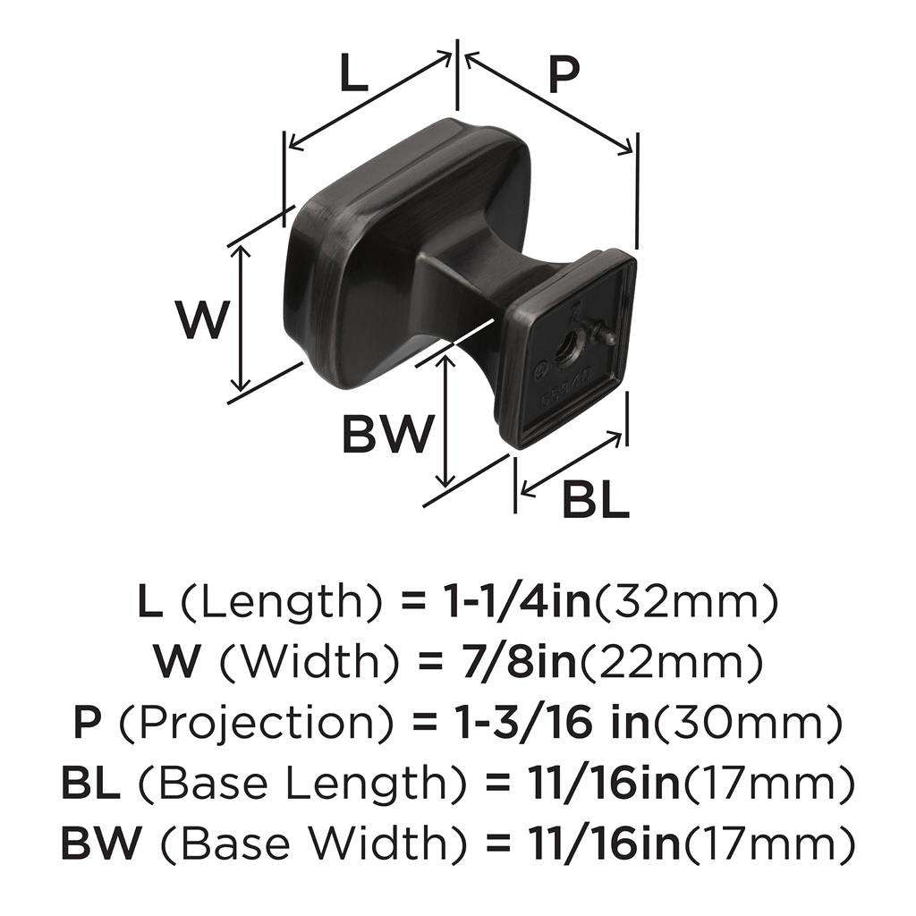 AMEROCK Revitalize 1-1/4" Length Cabinet Knob in Gunmetal BP55340GM