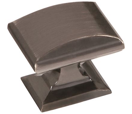 AMEROCK Candler Rectangle Cabinet Knob in Gunmetal (+2 Sizes)