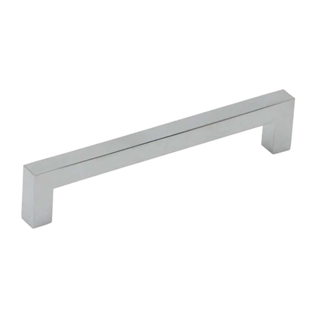 Main View of a Chrome 128mm Hole Centers Square Handle Cabinet Pull from Amerfit Hardware A2060-128CP